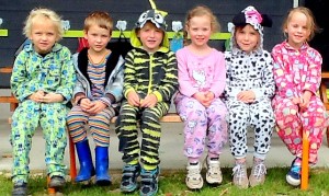 Pyjama Kids: Tex Alcock, Sol Jayde-Banner, Jack Aitken, Evie Ryan,  and Amelie Bailey 