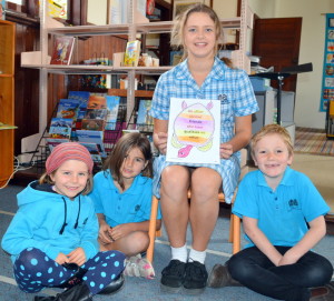 Positive Peers: Yr 7 student, Mira leads a peer support session for junior students, Mali, Sequoia and Hamish. 