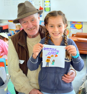 A Grand time: MRIS Year 3 student, Sana helped her Grandfather, Dougy Johnston to make a Gratitude Flag as part of the school’s Grandparent Day.     