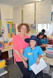 Sharing the Learning Journey: Lowana O’Grady, Yr 3 showed her mum, Chris McAtee around the year 3/4 classroom. 