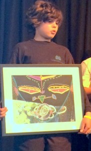 2015 MRIS Graduation and Concert 6 Jett Higgins (Yr 6) with his framed artwork