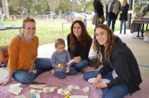 CRAFT FUN (l-r): MRIS parent, Amy Penrose,  spends time with Brooke and Lola Thomas and former student, Tanah Howden-Woodland at the inaugural Visual Stories Competition at MRIS. 