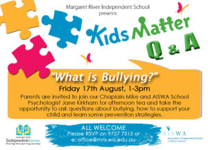 Book in now for FREE MRIS Parent Education Workshop: “What is Bullying?” 1