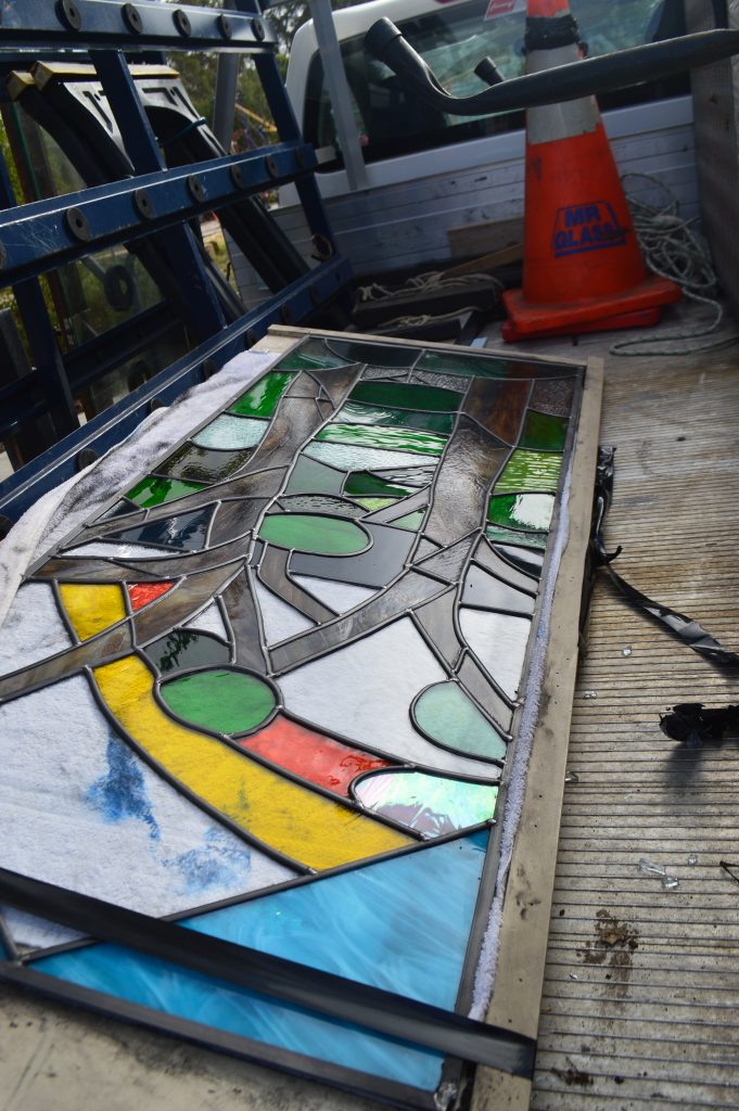 40th Anniversary lead light window installed 2