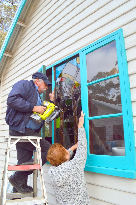 40th Anniversary lead light window installed 3