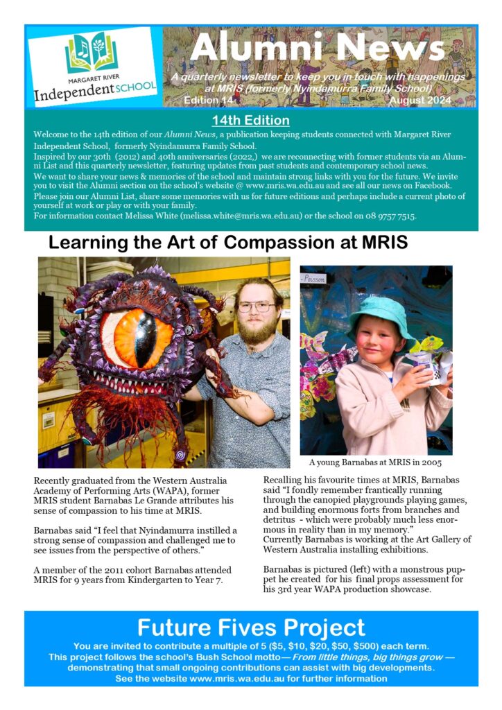 MRIS Alumni News Edition 14 featuring Barnabas Le Grande 1