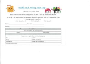 Waffle and Wacky Hair Day: Thursday, August 21, 2025 1